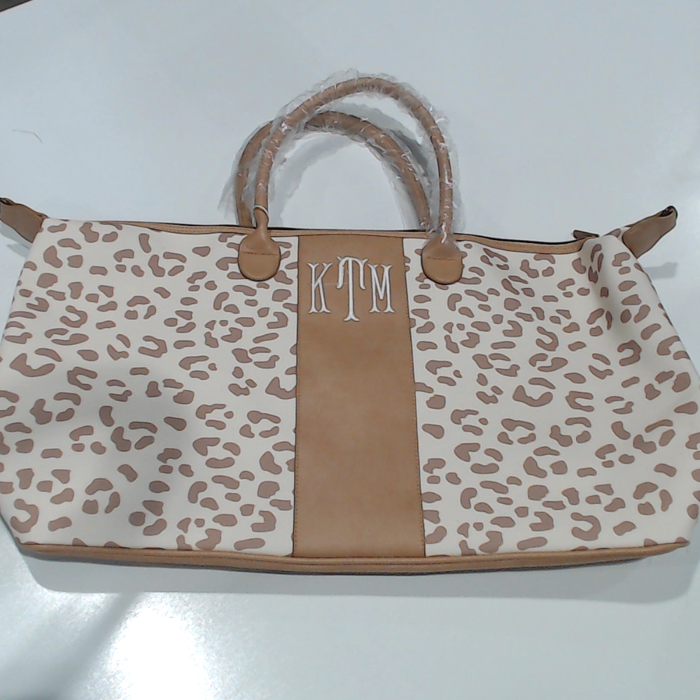 BLOOPER BAG: Monogrammed Leopard Weekender
