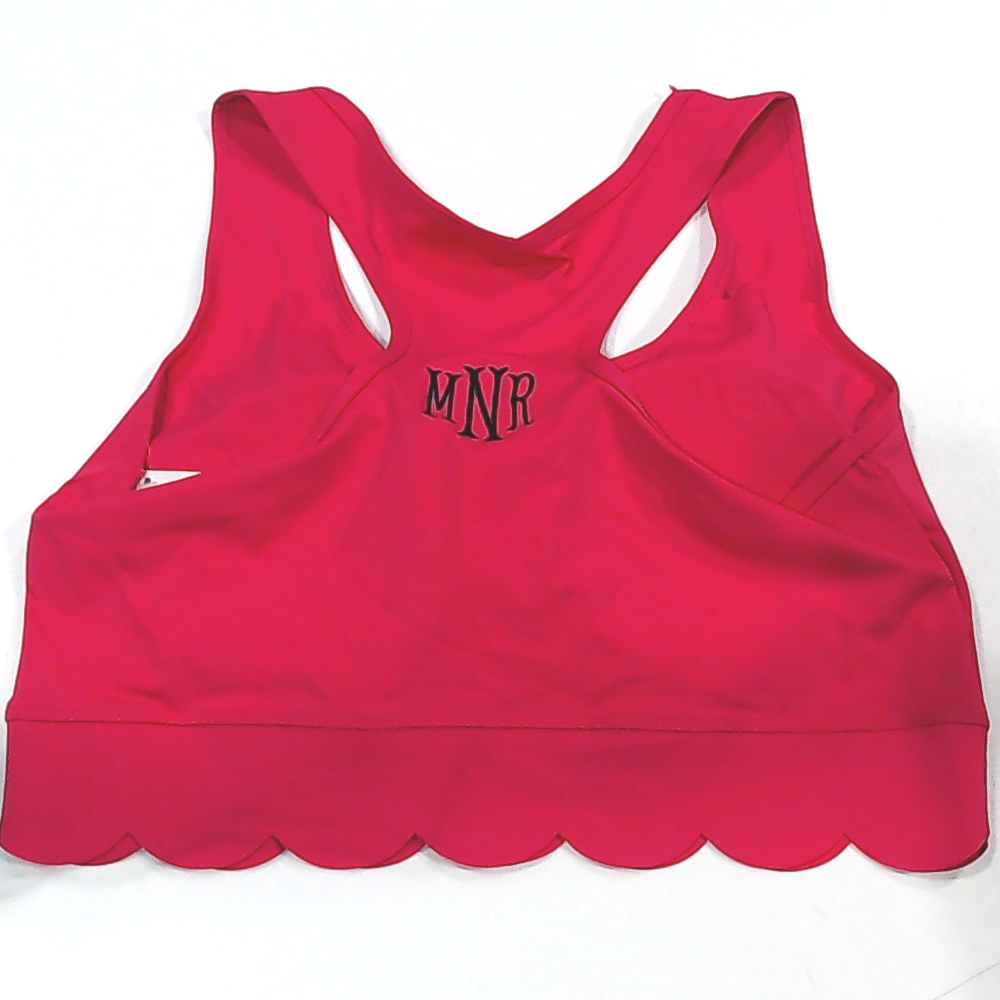 BLOOPER CLOTHING: Monogrammed Scalloped Sports Bra