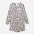 Monogrammed Softspun Nightgown in White Leopard