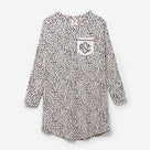 Monogrammed Softspun Nightgown | White Leopard