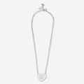 Monogrammed Heart Pendant Necklace in Silver