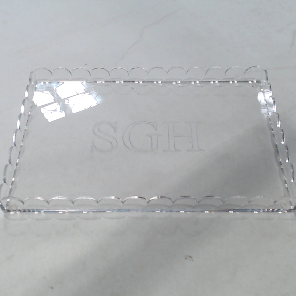 BLOOPER ACCESSORY: Monogrammed Scallop Acrylic Tray