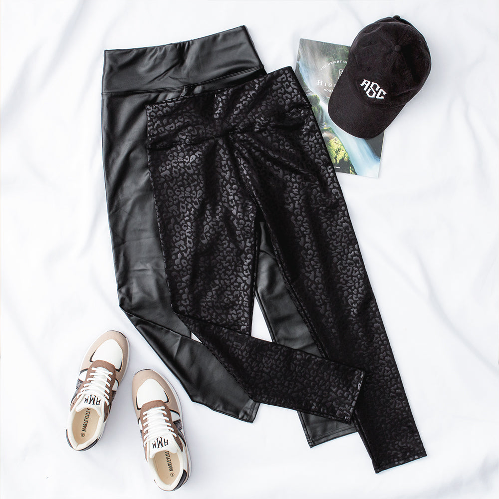 duo faux leather leggings