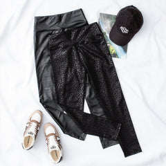 duo faux leather leggings
