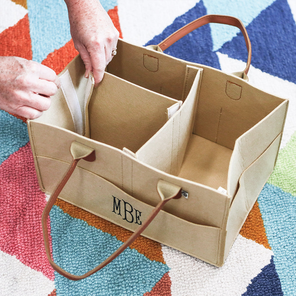 khaki home organizer inside shot