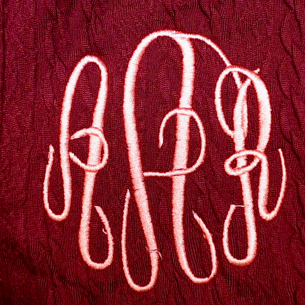 BLOOPER CLOTHING: Monogrammed Cable Knit Pullover