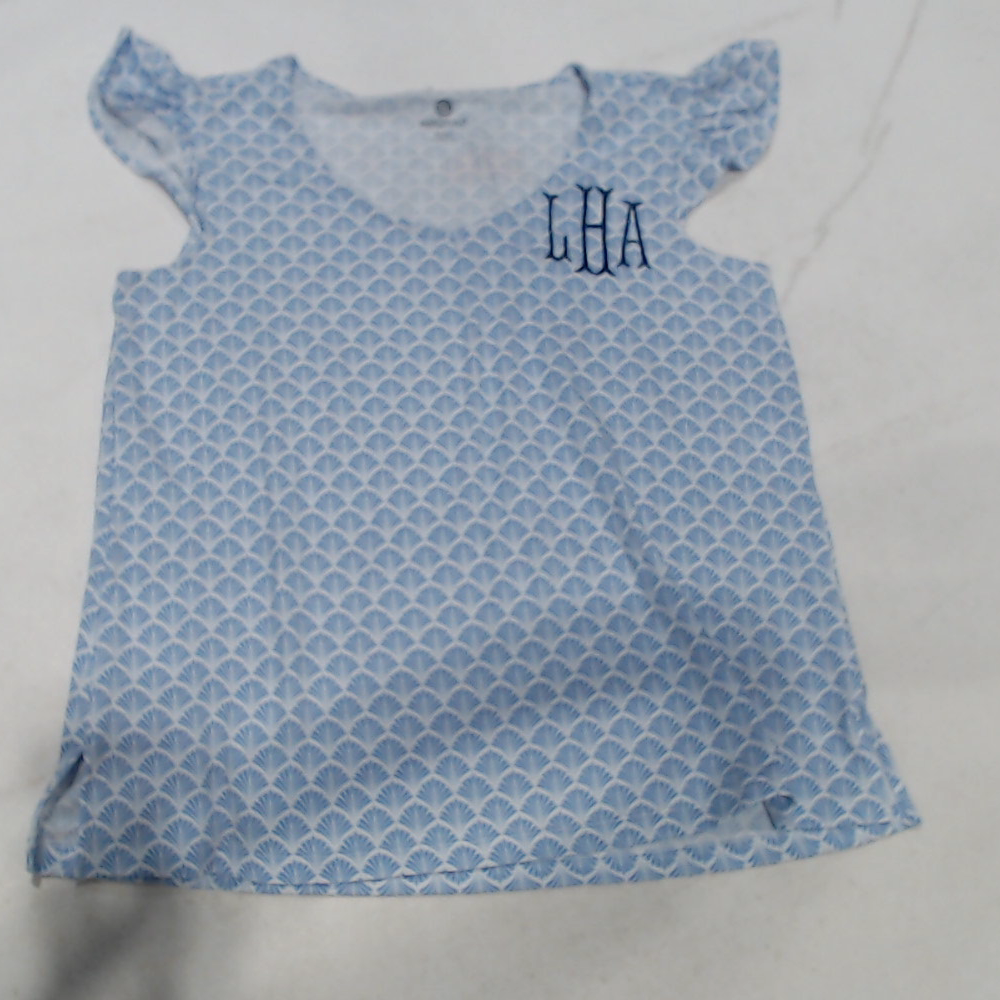 BLOOPER CLOTHING: Monogrammed Ruffle Pajama Top