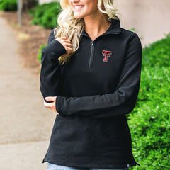 black pullover sweatshirt with texas tech logo