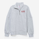Alpha Omicron Pi Oversized Quarterzip | Heathered Gray