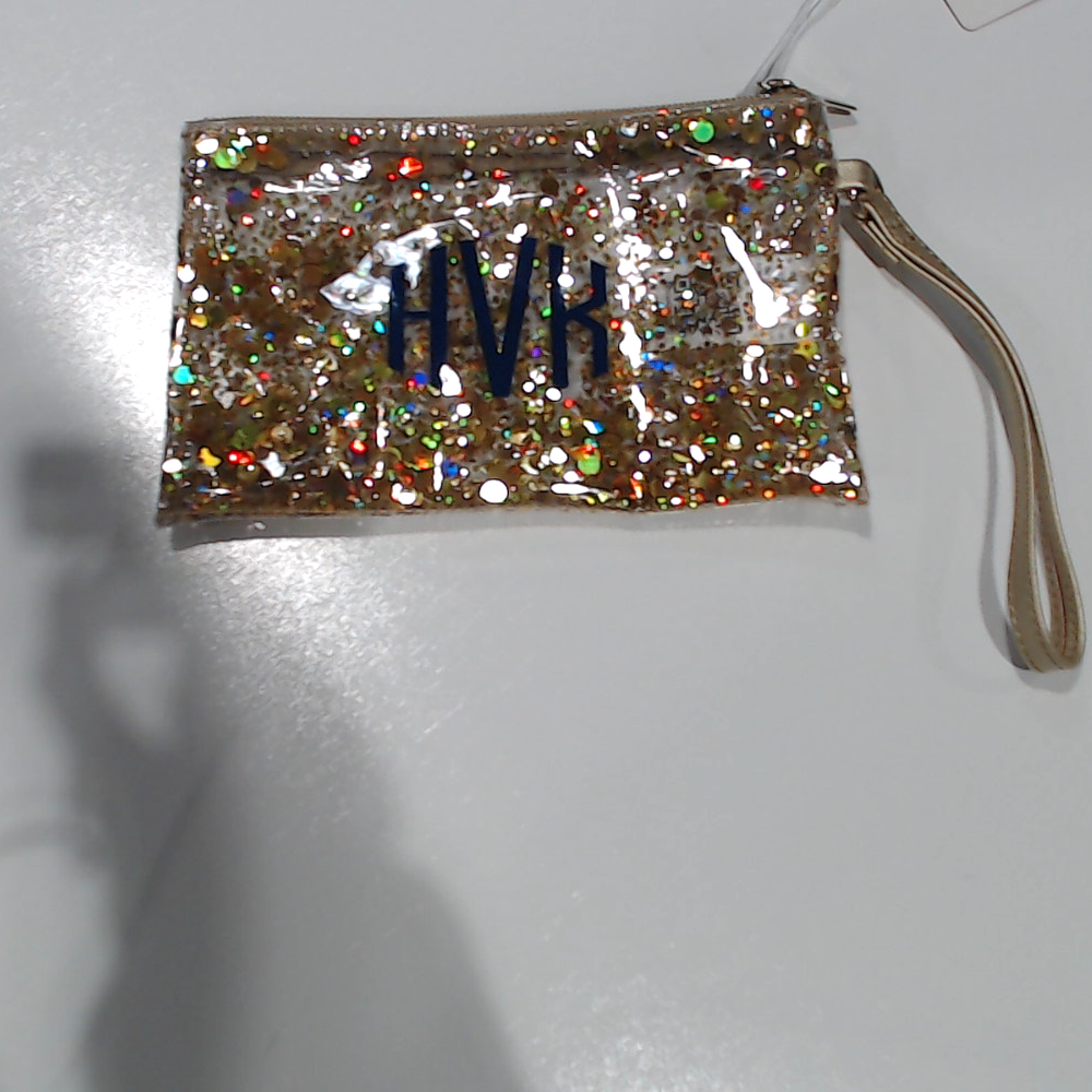 BLOOPER ACCESSORY: Monogrammed Glitter Wristlet Pouch