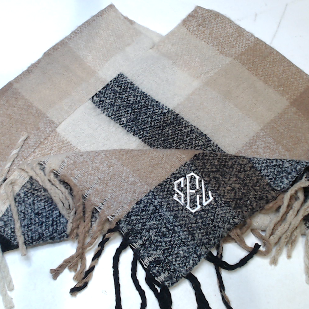 BLOOPER CLOTHING: Monogrammed Plaid Poncho