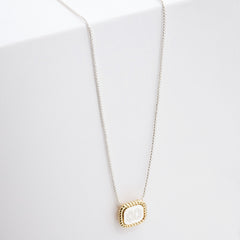 Monogrammed Cable Pendant Necklace in silver & gold