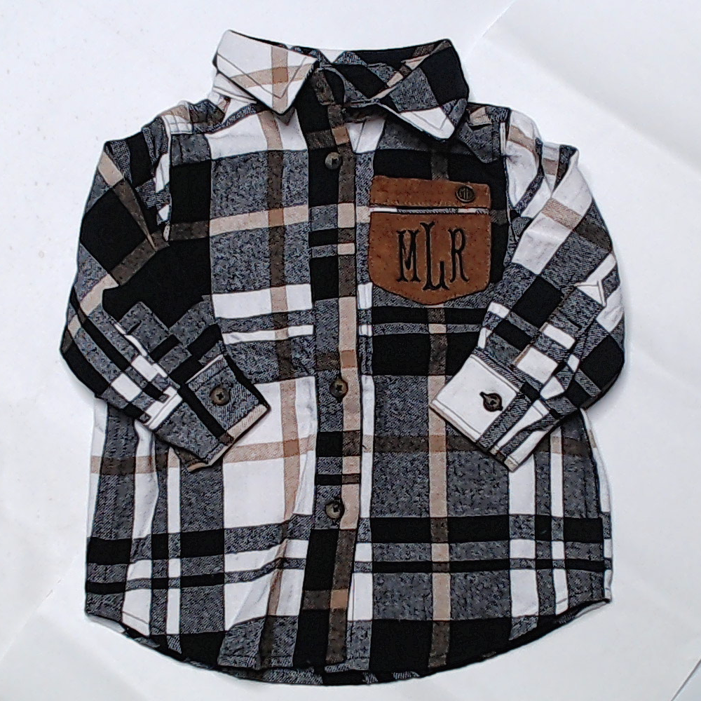 BLOOPER KIDS: Monogrammed Kids Plaid Layering Tunic