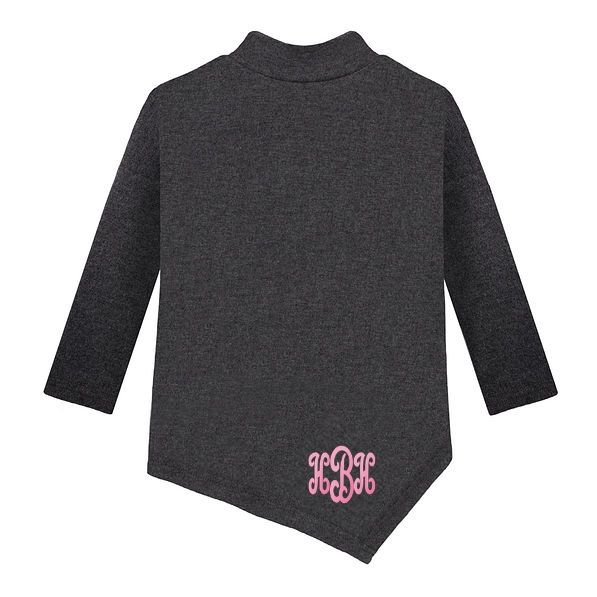 BLOOPER KIDS: Monogrammed Kids Asymmetrical Turtleneck Tunic