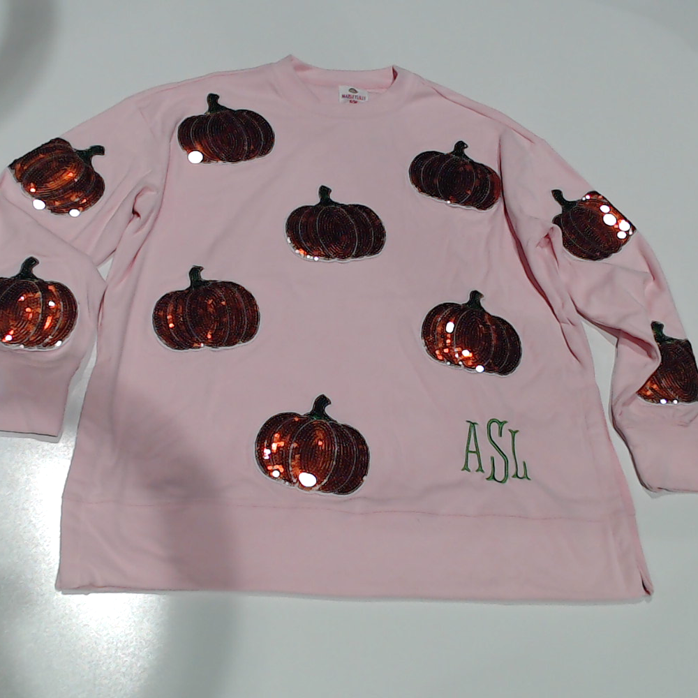 BLOOPER CLOTHING: Monogrammed Sequin Fall Sweatshirt