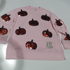 BLOOPER CLOTHING: Monogrammed Sequin Fall Sweatshirt