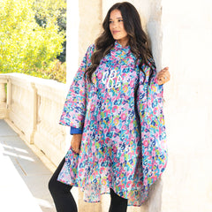watercolor rain poncho on peyton