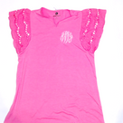 BLOOPER KIDS: Monogrammed Girls Flutter Sleeve Dress