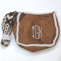BLOOPER BAG: Monogrammed Suede Saddlebag