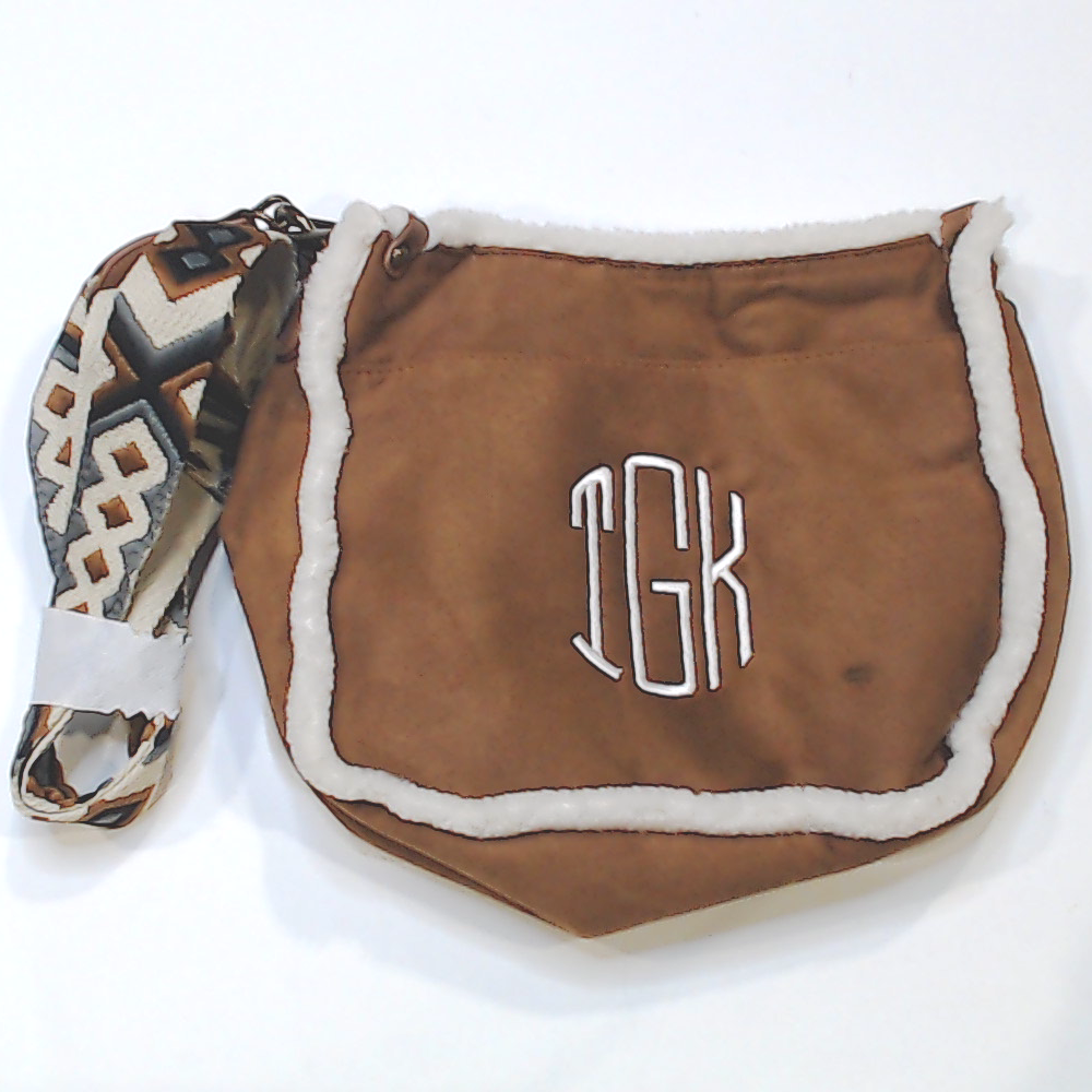 BLOOPER BAG: Monogrammed Suede Saddlebag