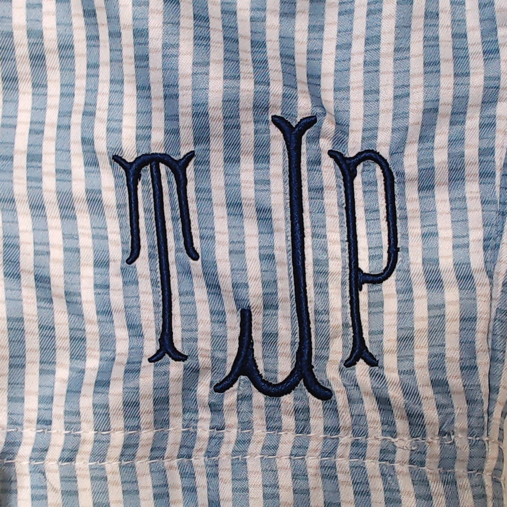 BLOOPER KIDS: Monogrammed Boys Swim Trunks