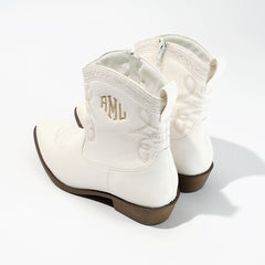 back and side view of short cowboy boots