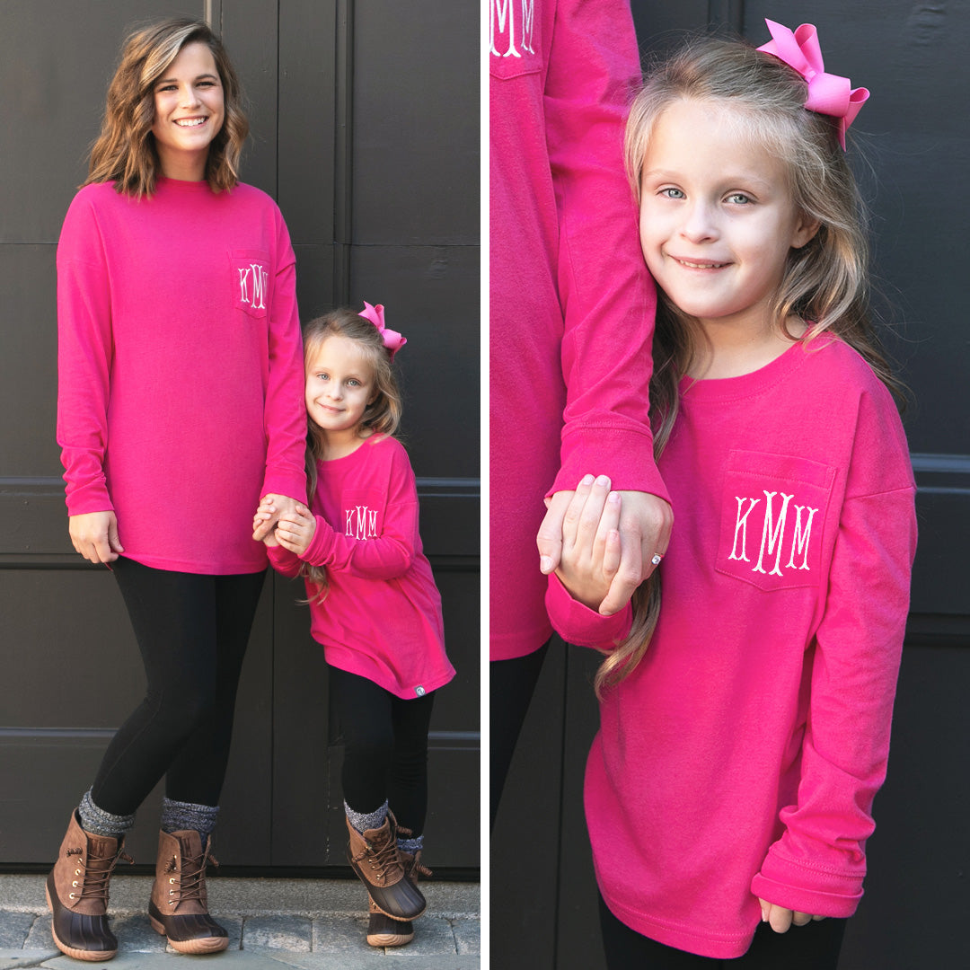 [maillie page] cute hot pink matching tops for mom and mini