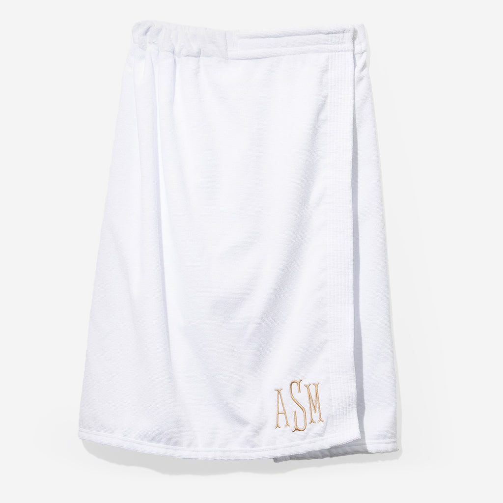 monogrammed towel wrap in white 2025