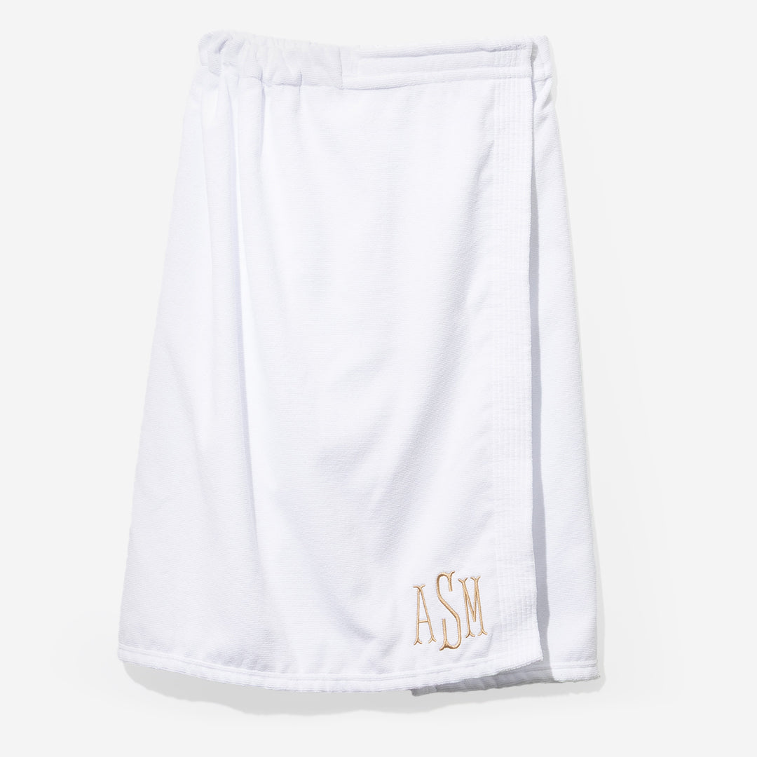 monogrammed towel wrap in white 2025