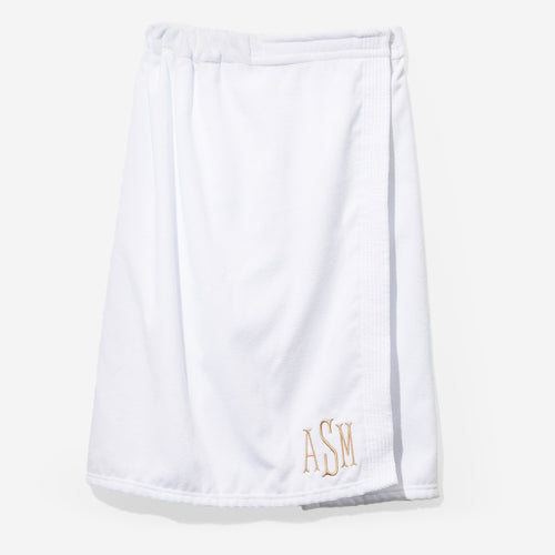 monogrammed towel wrap in white 2025