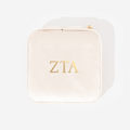 Zeta Tau Alpha Velvet Travel Jewelry Case | Ivory