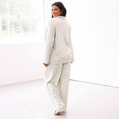 back of snow leopard monogrammed pjs