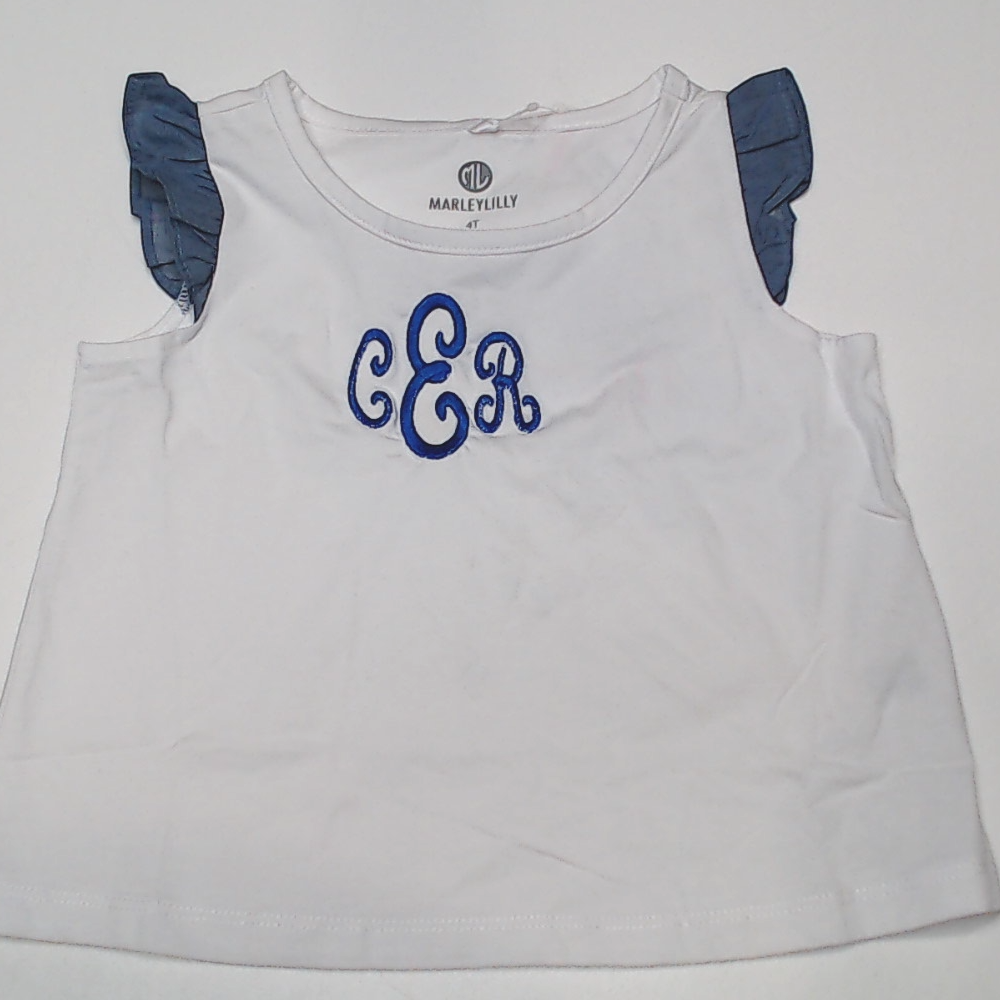 BLOOPER KIDS: Monogrammed Toddler Ruffle Shirt