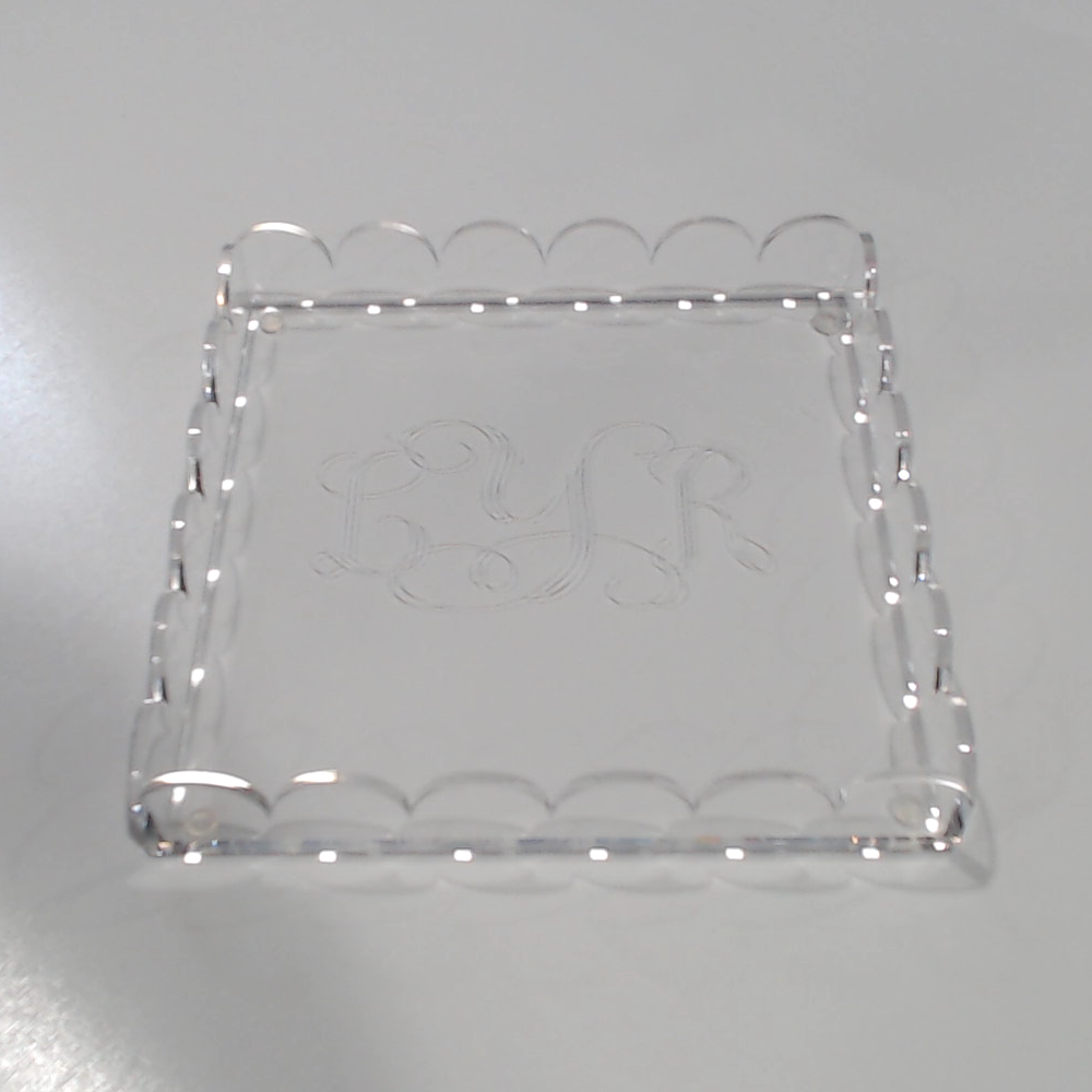BLOOPER ACCESSORY: Monogrammed Scallop Acrylic Valet Tray