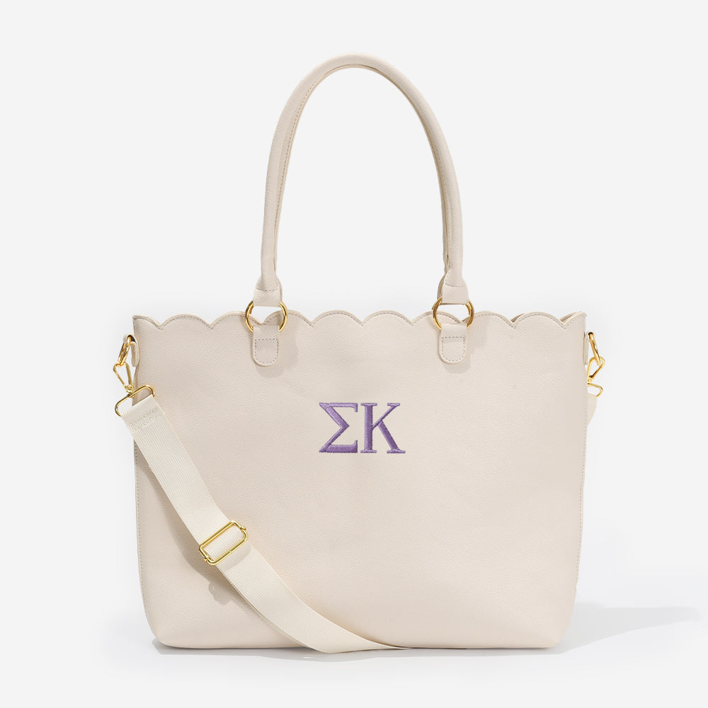 Sigma Kappa Laptop Tote Bag | Bone