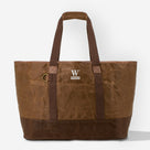Wofford Terriers Waxed Canvas Extra Large Tote Bag | Brown