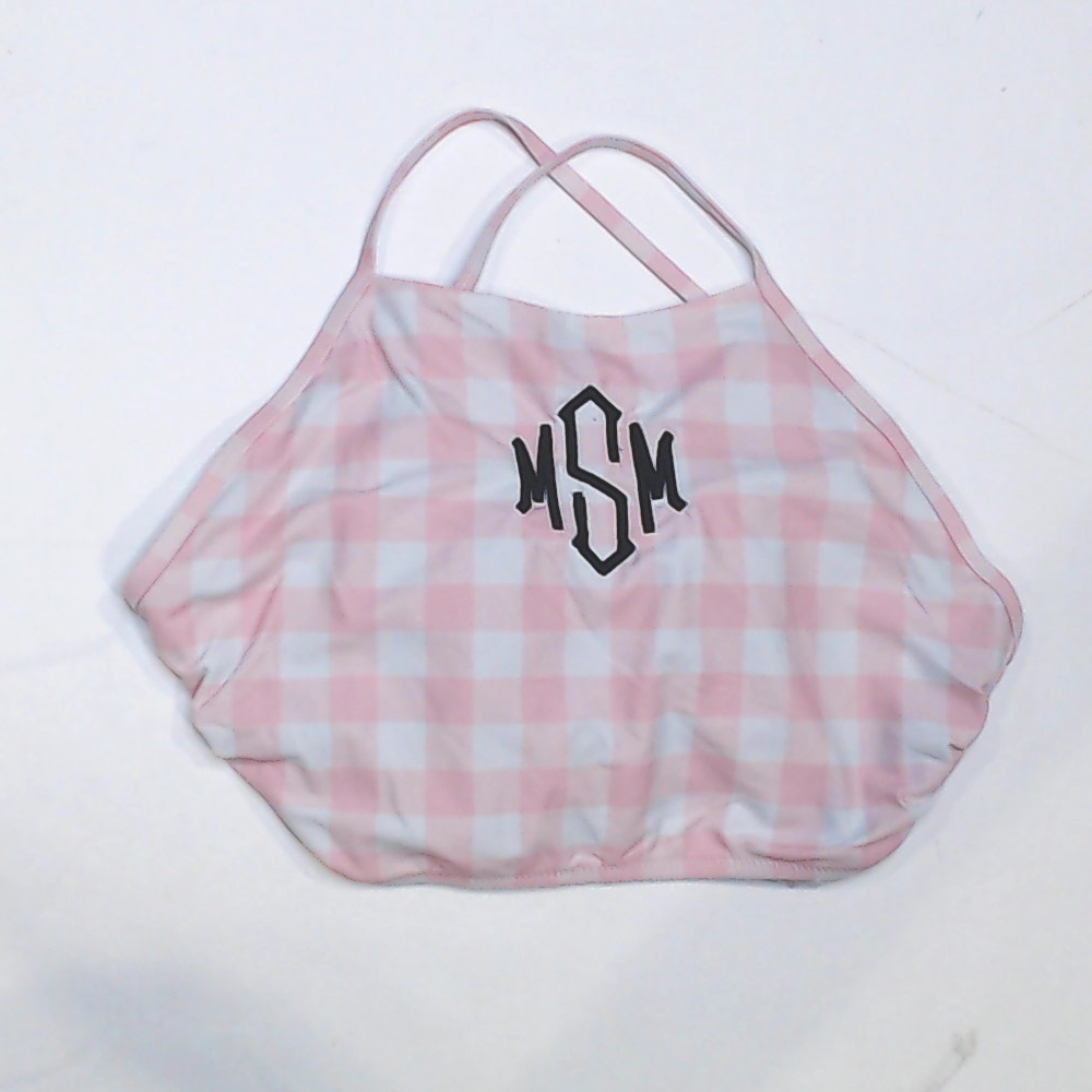 BLOOPER SWIM: Monogrammed High Neck Bikini Top