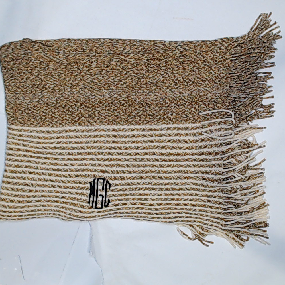 BLOOPER CLOTHING: Monogrammed Striped Chenille Poncho