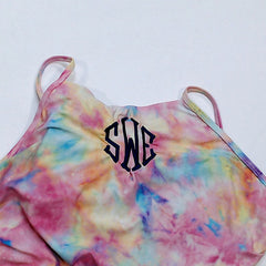 BLOOPER SWIM: Monogrammed High Neck Bikini Top