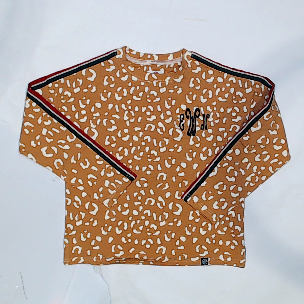 BLOOPER KIDS: Monogrammed Kids Striped Sleeve Shirt